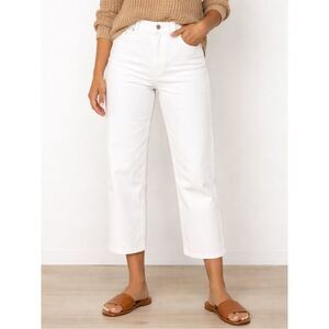 Brooks Brothers 1818 White Straight Leg Cropped Jeans Classic Preppy Denim Sz 4